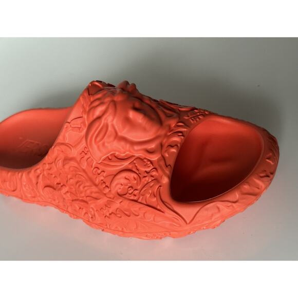 NIB $525 Versace Medusa Head Slides Pool Sandals Orange 13 US (46) 1005746 IT - Picture 4 of 14